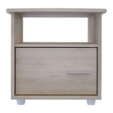 Mesa de Noche Emma Ceniza 48x46.8cm con Una Puerta y Un Entrepaño