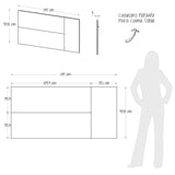 Cabecero Soren Niebla y Blanco 147x70.8cm para Cama Doble