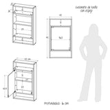 Gabinete con Espejo para Baño Galicia Rovere y Blanco 43x75cm Rectangular con Una Puerta y Tres Entrepaños
