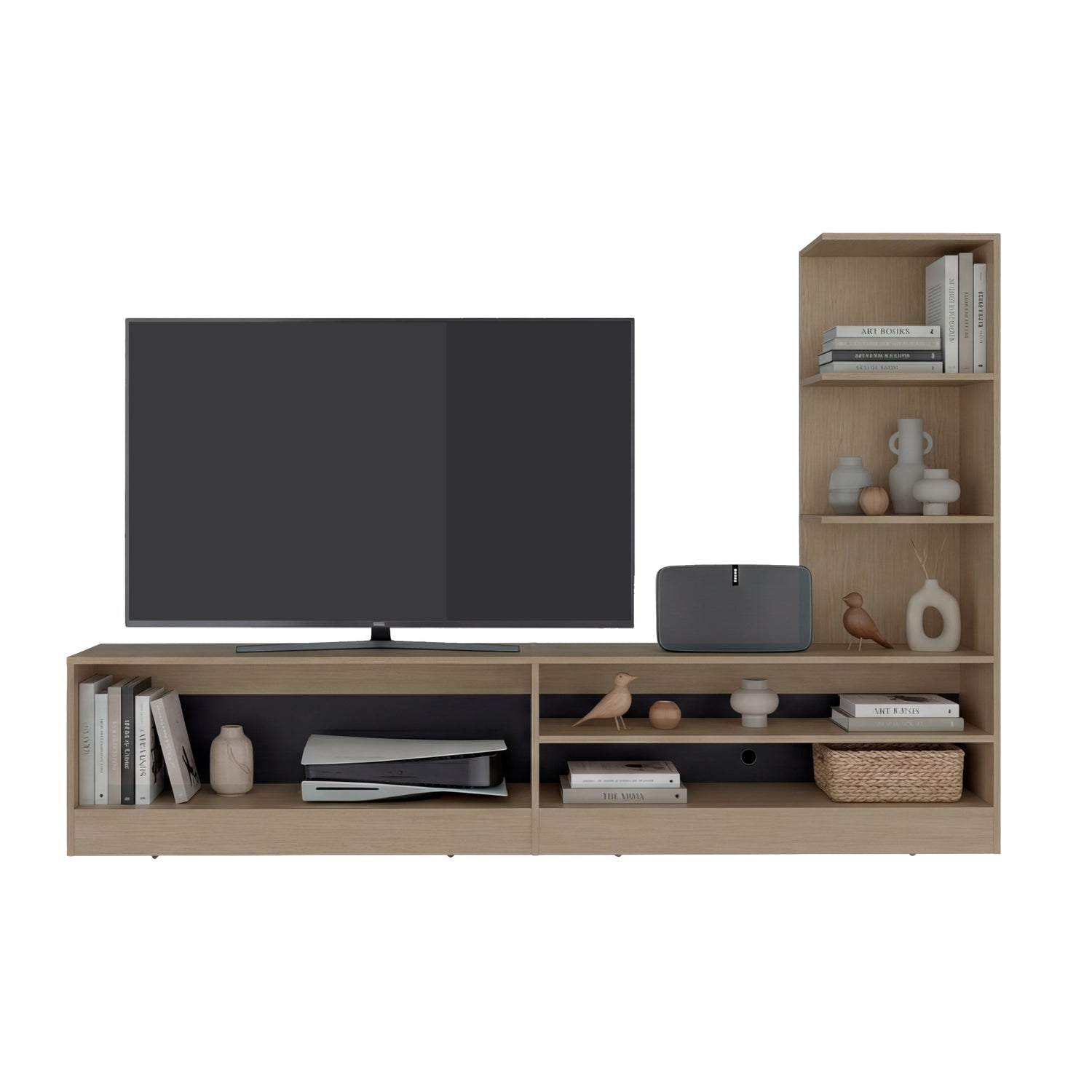 Centro de Entretenimiento Delmar Cartagena 200x134cm para TV Hasta 65" Pulgadas con Seis Compartimientos