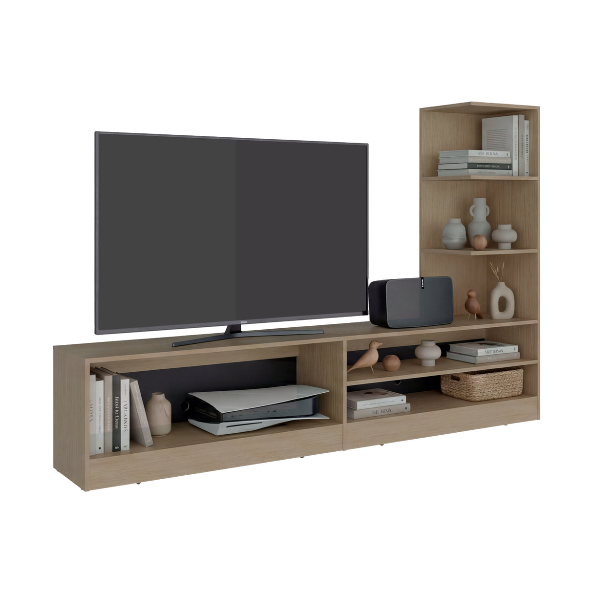 Centro de Entretenimiento Delmar Cartagena 200x134cm para TV Hasta 65" Pulgadas con Seis Compartimientos