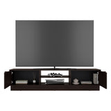 Rack de TV Caoba Nogal 180.2x42.1cm para TV Hasta 75" Pulgadas con Dos Compartimientos