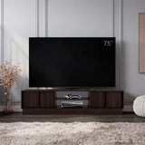 Rack de TV Caoba Nogal 180.2x42.1cm para TV Hasta 75" Pulgadas con Dos Compartimientos