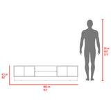 Rack de TV Caoba Nogal 180.2x42.1cm para TV Hasta 75" Pulgadas con Dos Compartimientos