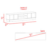 Rack de TV Caoba Nogal 180.2x42.1cm para TV Hasta 75" Pulgadas con Dos Compartimientos