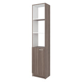 Mueble Auxiliar para Baño Bath Avellana y Blanco 33x162.2cm con Cuatro Entrepaños