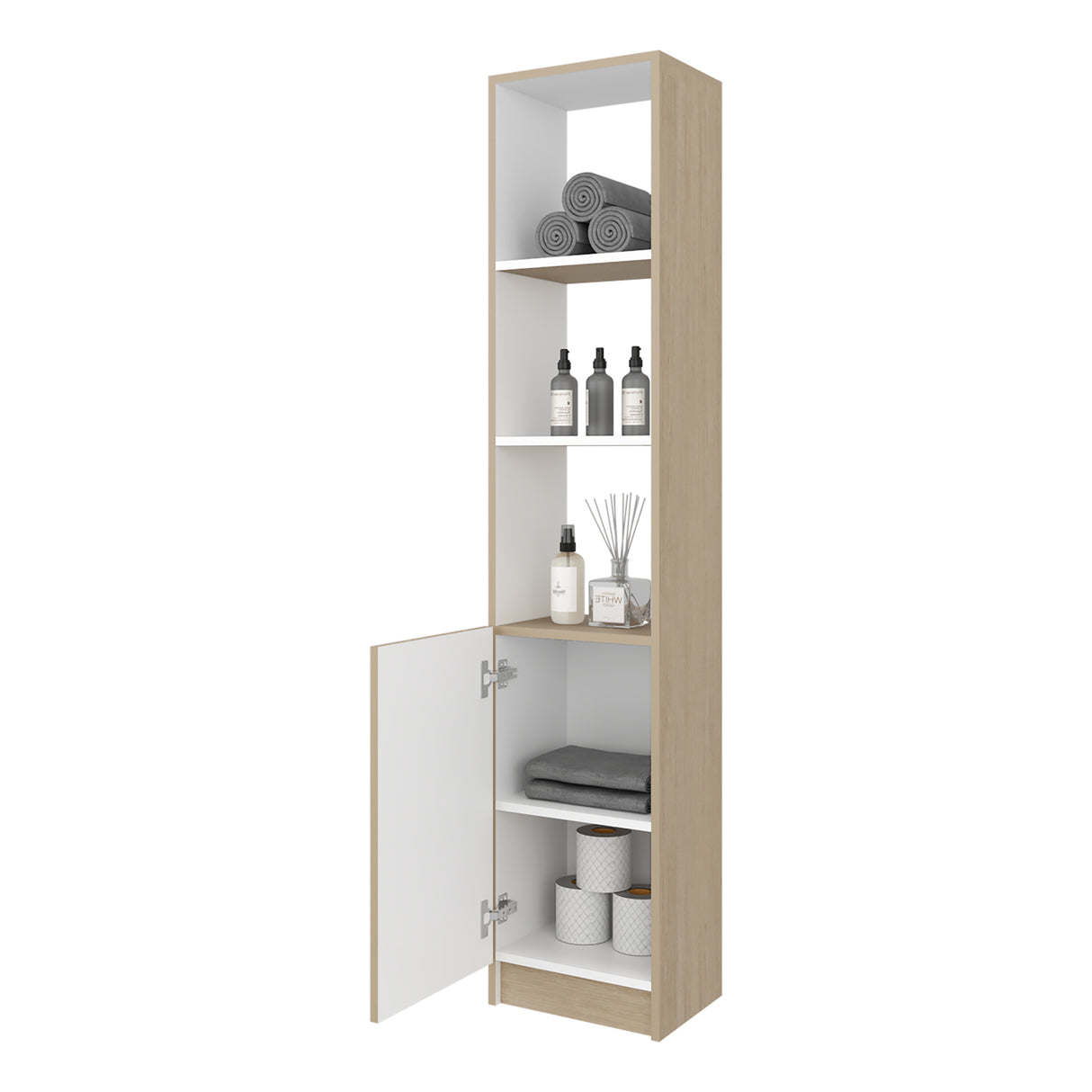 Mueble Auxiliar para Baño Bath Cartagena y Blanco 33x162.2cm con Cuatro Entrepaños