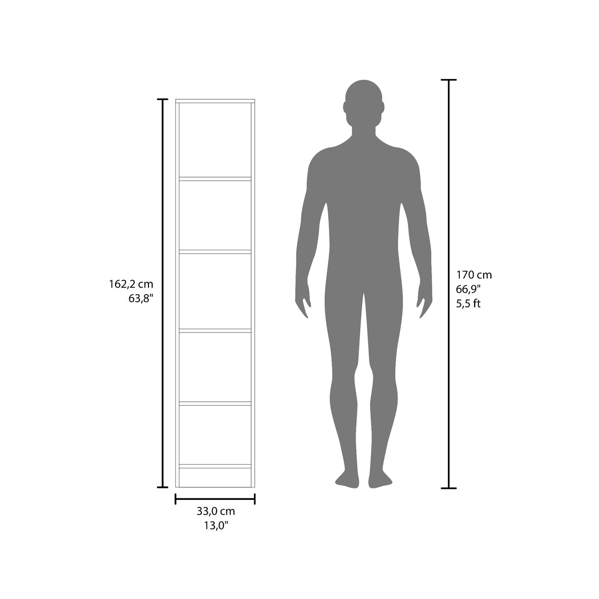 Mueble Auxiliar para Baño Bath Cartagena y Blanco 33x162.2cm con Cuatro Entrepaños