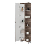 Optimizador de Baño Bath Avellana y Blanco 51.2x178.1cm con Siete Entrepaños