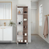 Optimizador de Baño Bath Avellana y Blanco 51.2x178.1cm con Siete Entrepaños