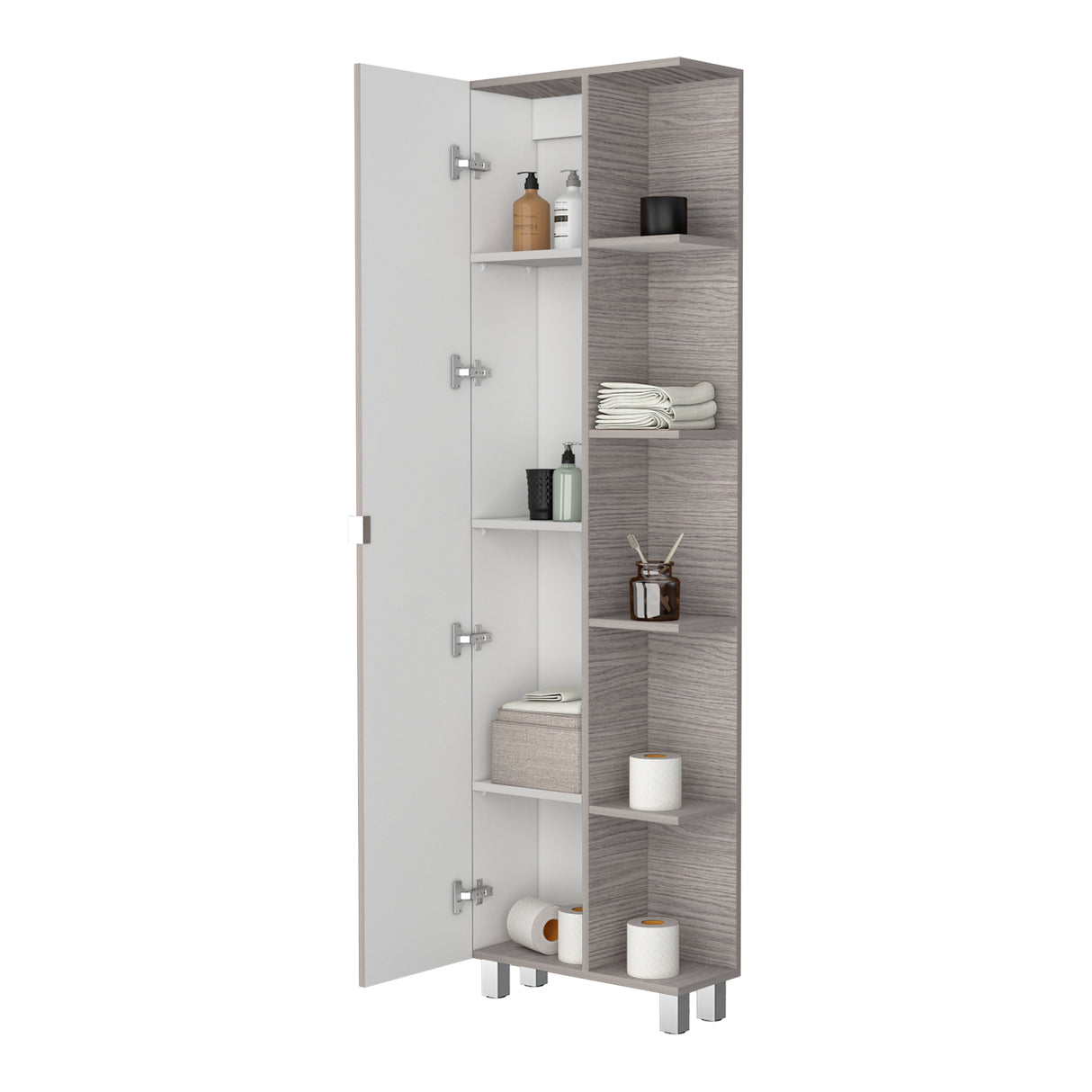 Optimizador de Baño Bath Positano y Blanco 51.2x178.1cm con Siete Entrepaños