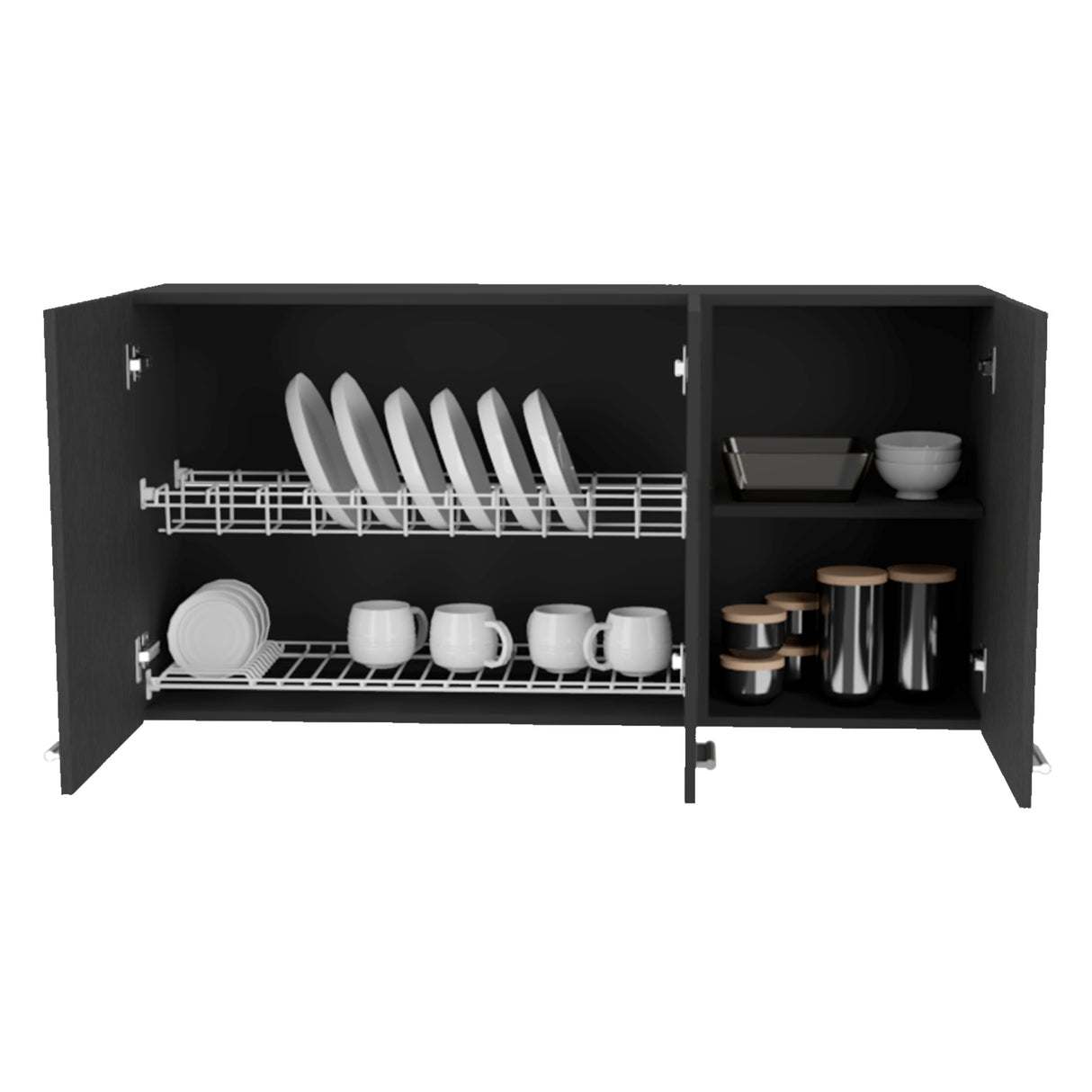 Mueble Superior de Cocina Superior Wengue 120x60cm con Tres Puertas y Un Entrepaño
