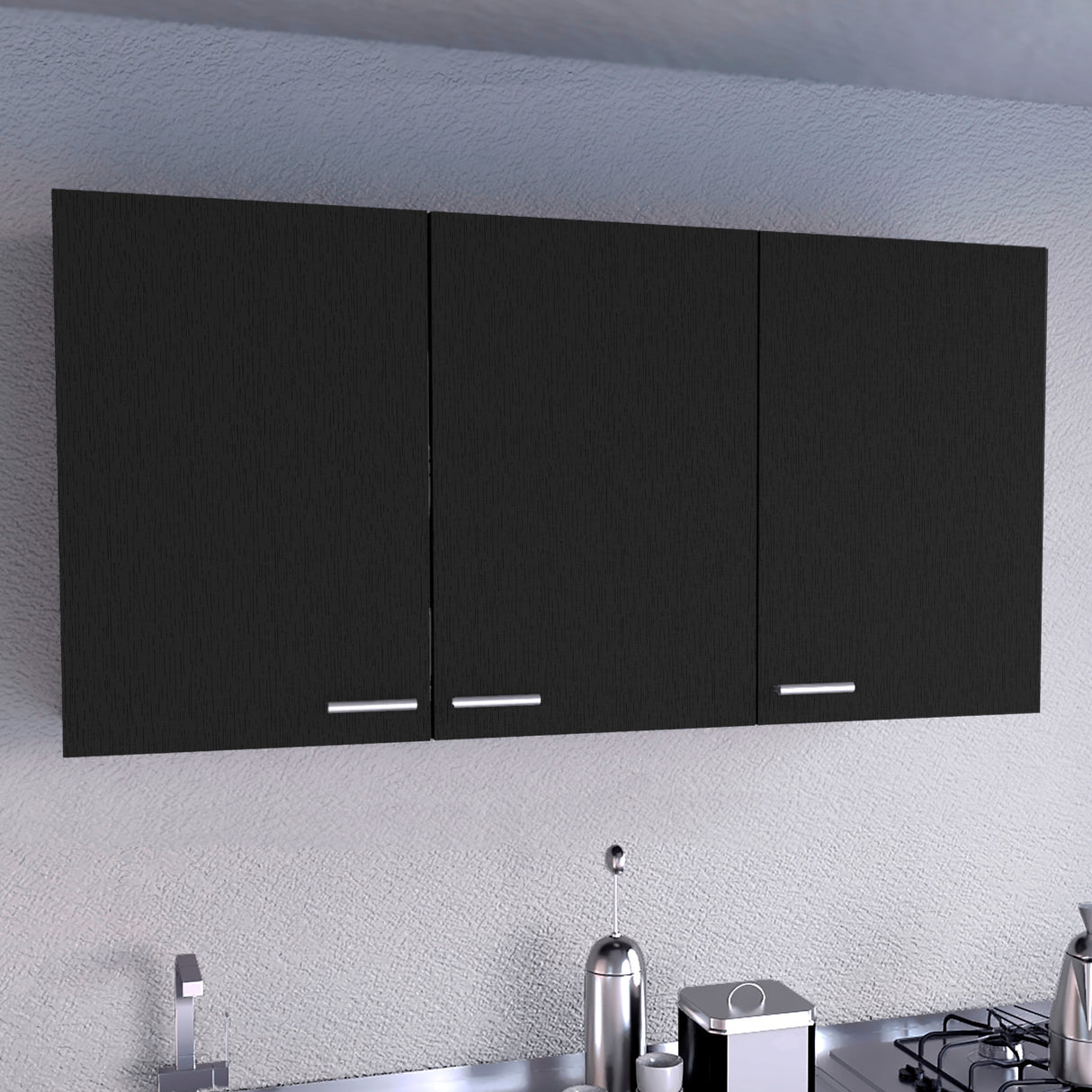 Mueble Superior de Cocina Superior Wengue 120x60cm con Tres Puertas y Un Entrepaño