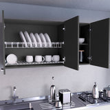 Mueble Superior de Cocina Superior Wengue 120x60cm con Tres Puertas y Un Entrepaño