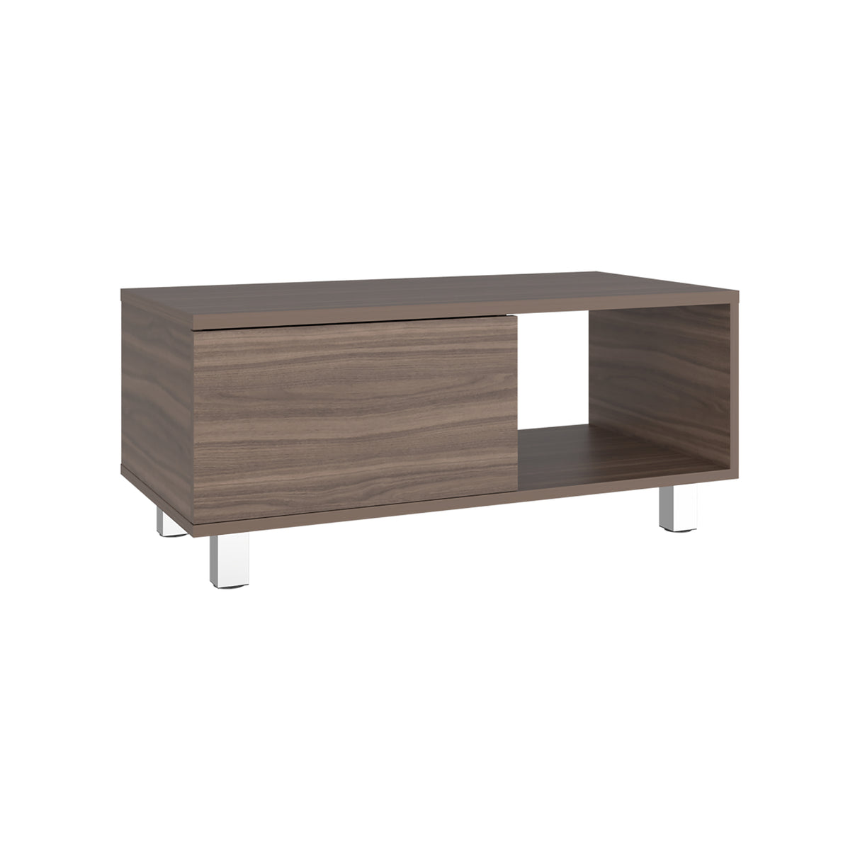 Mesa de Centro Torence Avellana 80.1x35cm Rectangular con Compartimientos
