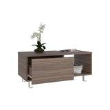 Mesa de Centro Torence Avellana 80.1x35cm Rectangular con Compartimientos