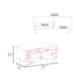 Mesa de Centro Torence Avellana 80.1x35cm Rectangular con Compartimientos