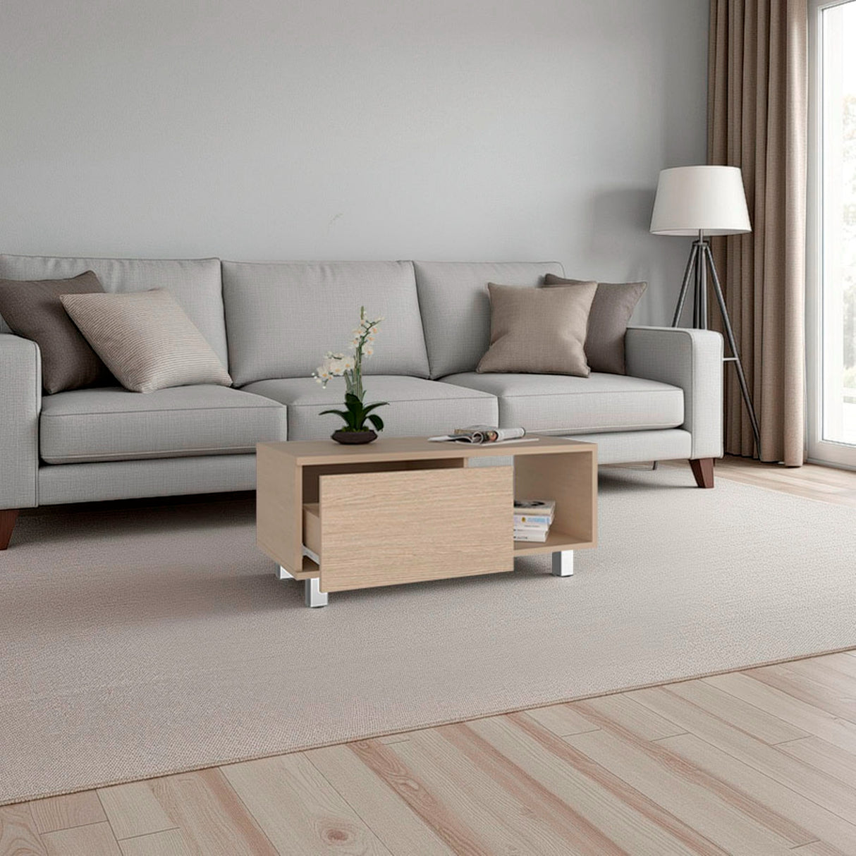 Mesa de Centro Torence Cartagena 80.1x35cm Rectangular con Compartimientos
