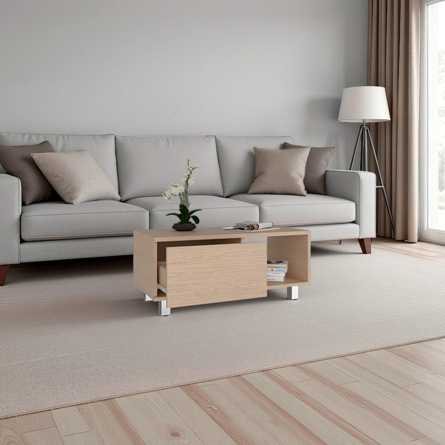 Mesa de Centro Torence Cartagena 80.1x35cm Rectangular con Compartimientos