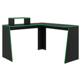 Escritorio en L Gamer Tokio Wengue y Verde 120x88.5cm Moderno