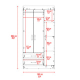 Closet Houston Positano y Wengue 90x180cm con Tres Puertas y con Dos Cajones