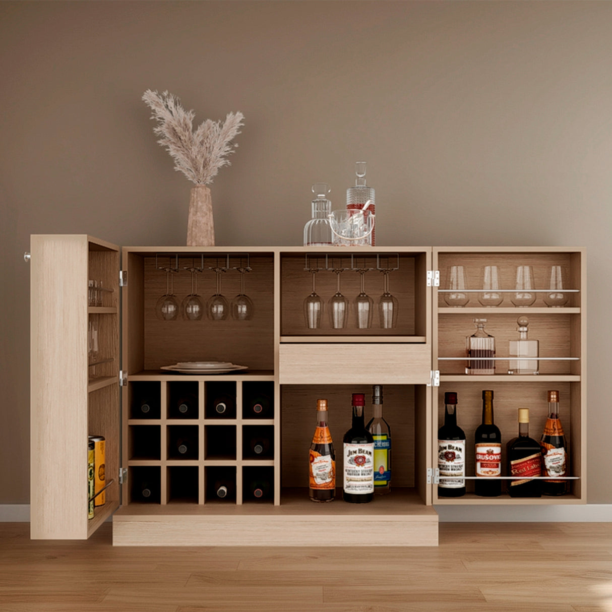Bar Sintra Cartagena 102x94.8cm con Dos Portacopas y con Doce Portabotellas