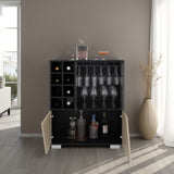 Bar Fraktal Wengue Cartagena 78.8x94.9cm con Dos Portacopas y con Ocho Portabotellas