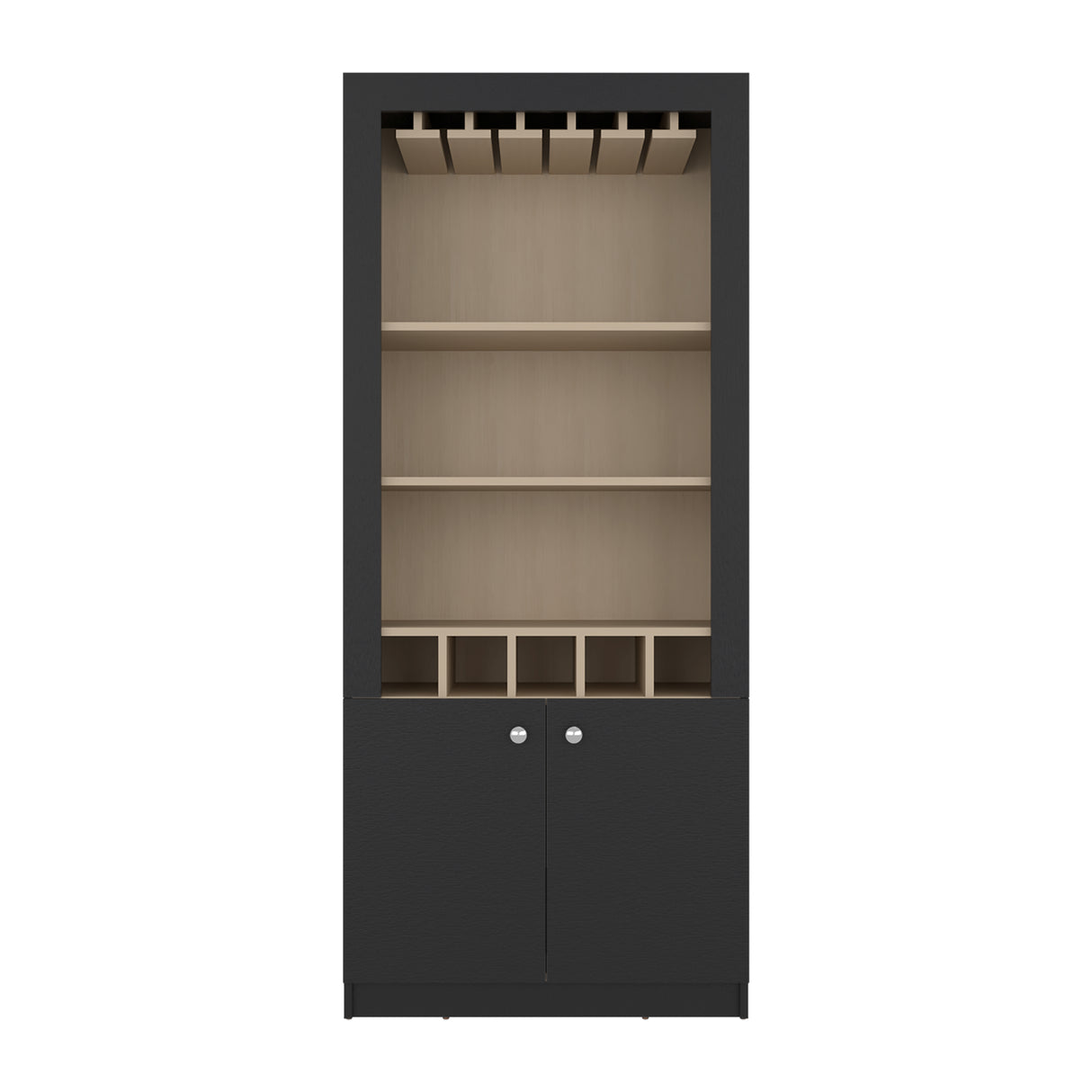 Bar Bellegio Wengue Cartagena 75x175cm con Cinco Portacopas y con Cinco Portabotellas