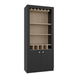 Bar Bellegio Wengue Cartagena 75x175cm con Cinco Portacopas y con Cinco Portabotellas