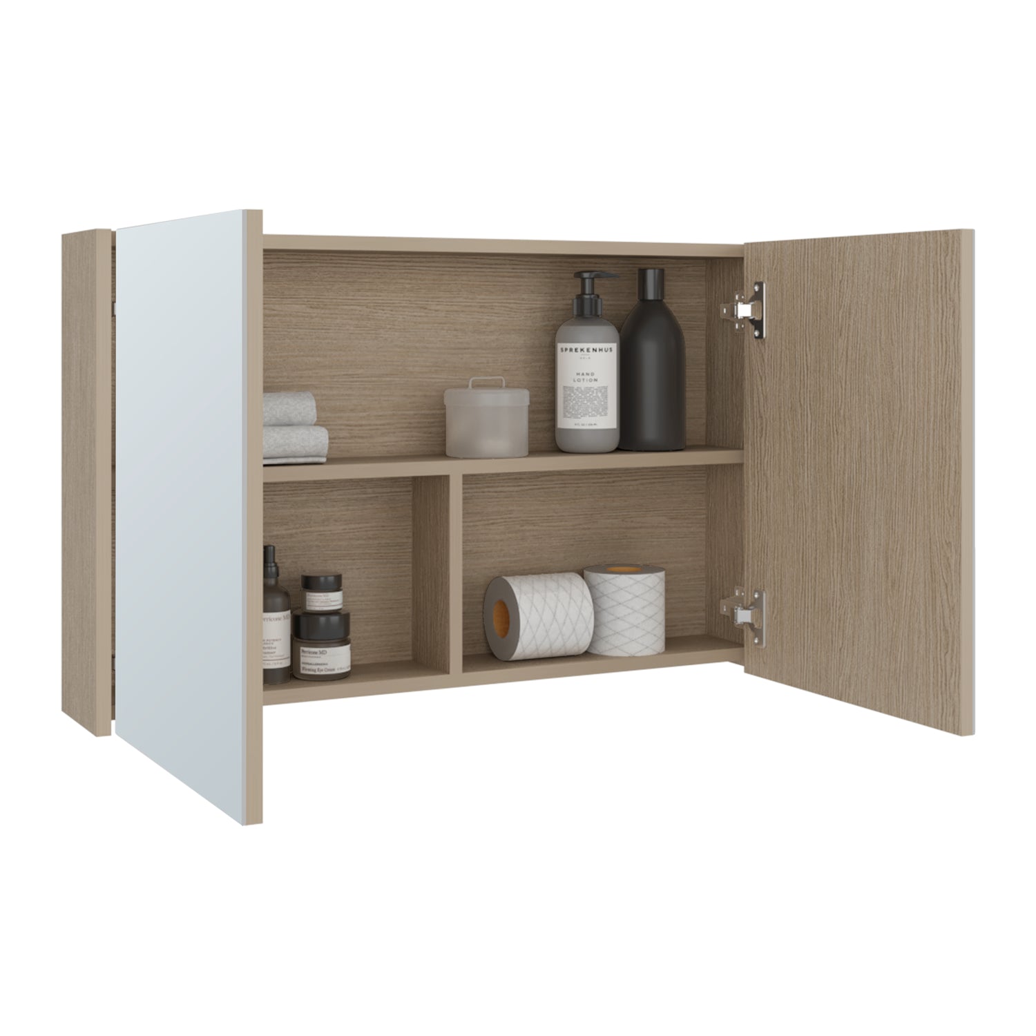 Gabinete de Baño Cartagena 80x50cm con Dos Puertas y con Espejo
