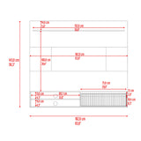 Panel de TV Bowie Plomo 162x143cm Flotante Para TV Hasta 65 Pulgadas con Dos Compartimientos y con Ranura para Cables