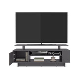 Rack de TV Bowie Plomo y Ocaso 130.2x46.1cm Para TV Hasta 55 Pulgadas con Tres Compartimientos y con Ranura para Cables
