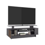 Rack de TV Bowie Plomo y Ocaso 130.2x46.1cm Para TV Hasta 55 Pulgadas con Tres Compartimientos y con Ranura para Cables