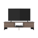 Rack de TV Dago Avellana y Wengue 160x41.8cm Para TV Hasta 65 Pulgadas con Un Compartimiento