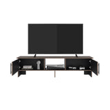 Rack de TV Dago Avellana y Wengue 160x41.8cm Para TV Hasta 65 Pulgadas con Un Compartimiento