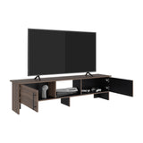 Rack de TV Dago Avellana y Wengue 160x41.8cm Para TV Hasta 65 Pulgadas con Un Compartimiento