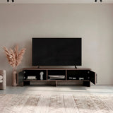 Rack de TV Dago Avellana y Wengue 160x41.8cm Para TV Hasta 65 Pulgadas con Un Compartimiento