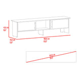 Rack de TV Dago Avellana y Wengue 160x41.8cm Para TV Hasta 65 Pulgadas con Un Compartimiento