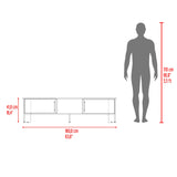 Rack de TV Dago Avellana y Wengue 160x41.8cm Para TV Hasta 65 Pulgadas con Un Compartimiento