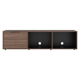 Rack de TV Dorne Avellana y Wengue 162x41.1cm Para TV Hasta 65 Pulgadas con Dos Compartimientos y con Ranura para Cables