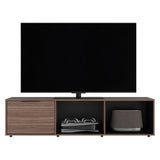 Rack de TV Dorne Avellana y Wengue 162x41.1cm Para TV Hasta 65 Pulgadas con Dos Compartimientos y con Ranura para Cables