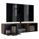 Rack de TV Dorne Avellana y Wengue 162x41.1cm Para TV Hasta 65 Pulgadas con Dos Compartimientos y con Ranura para Cables