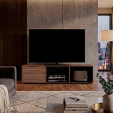 Rack de TV Dorne Avellana y Wengue 162x41.1cm Para TV Hasta 65 Pulgadas con Dos Compartimientos y con Ranura para Cables