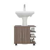 Mueble para Lavamanos Bath Avellana 55x50cm Individual sin Lavamanos con Una Puerta y con Ruedas