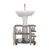 Mueble para Lavamanos Bath Avellana 55x50cm Individual sin Lavamanos con Una Puerta y con Ruedas