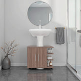 Mueble para Lavamanos Bath Avellana 55x50cm Individual sin Lavamanos con Una Puerta y con Ruedas