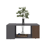 Mesa de Centro Bowie Plomo y Ocaso 81.6x34.7cm Rectangular con Compartimiento