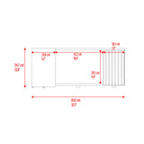 Mesa de Centro Bowie Plomo y Ocaso 81.6x34.7cm Rectangular con Compartimiento