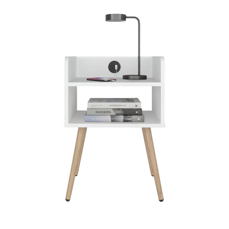 Mesa Noche Didi Blanco USB - Bylmo