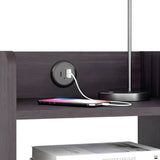 Mesa de Noche Didi Wengue 40x58cm con Un Compartimiento y con Conector de Carga USB